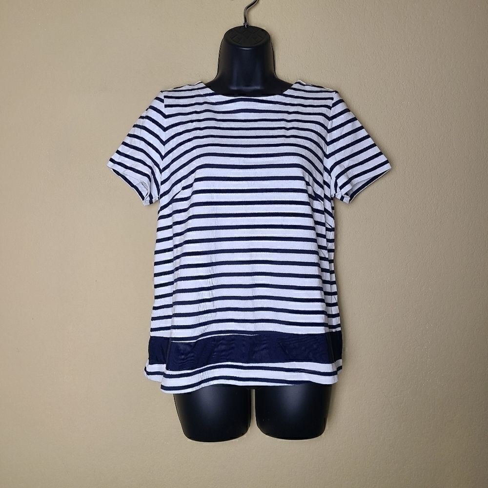 1901 Navy Striped Short Sleeve T-shirt